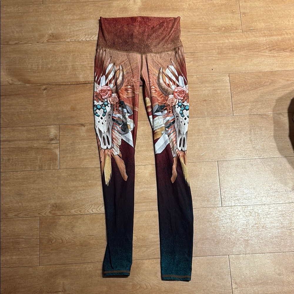 niyama sol Boho Skull Print Leggings